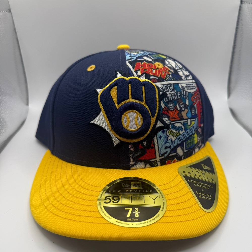 New Era 59FIFTY Low Profile Milwaukee Brewers Comic Hat 7 3/8 60692987
